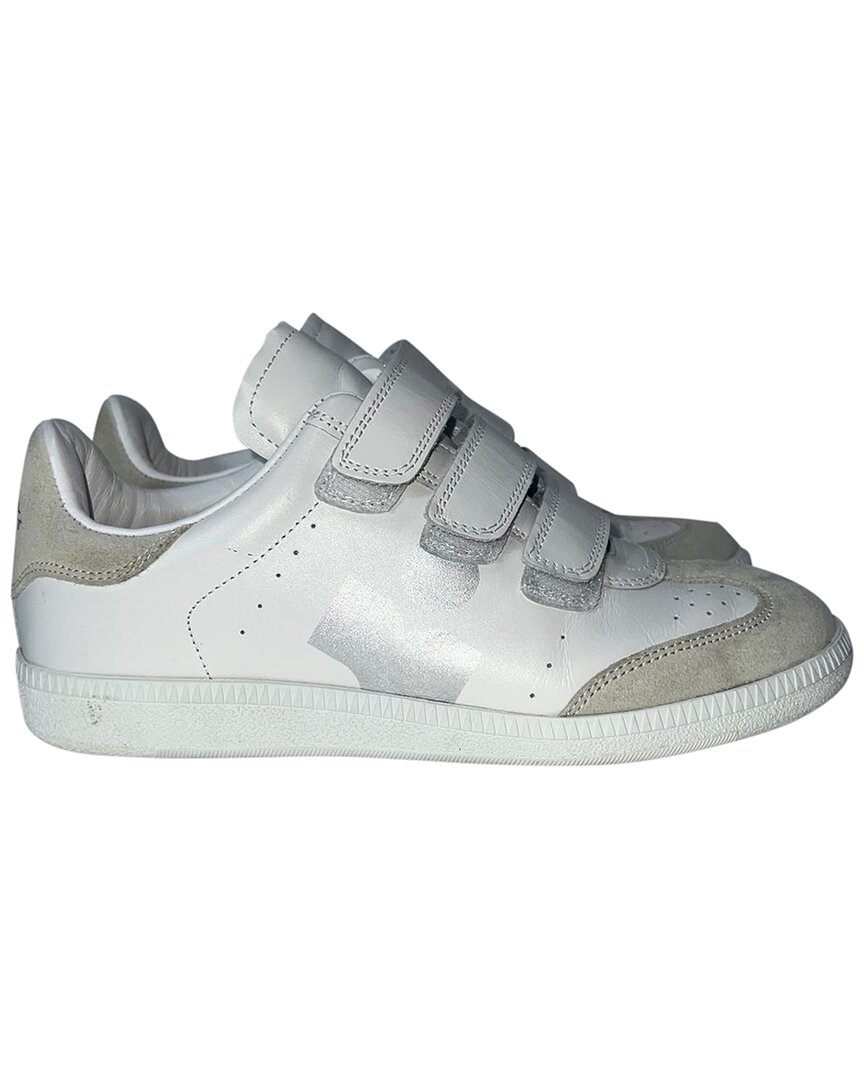 Isabel Marant Women's Leather Beth Logo Sneaker (authentic Pre-loved) In White
