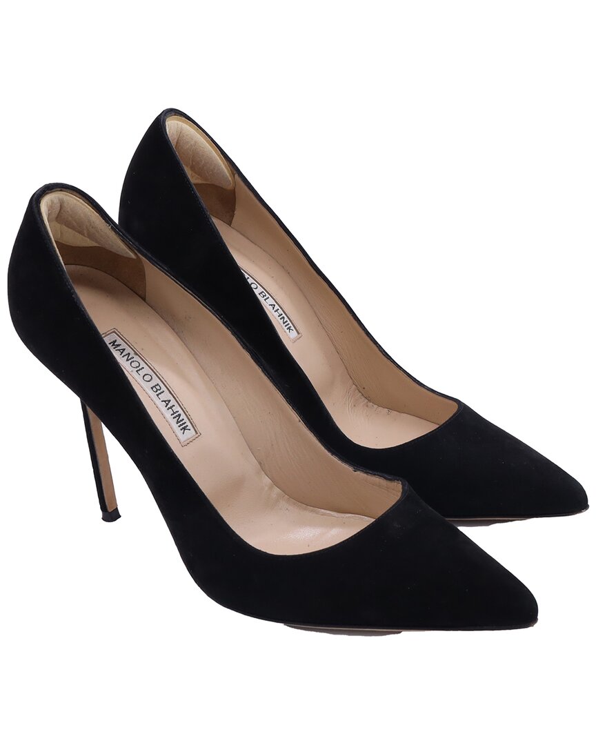 Manolo Blahnik Women's Suede Bb Pump (authentic Pre-loved) In Black