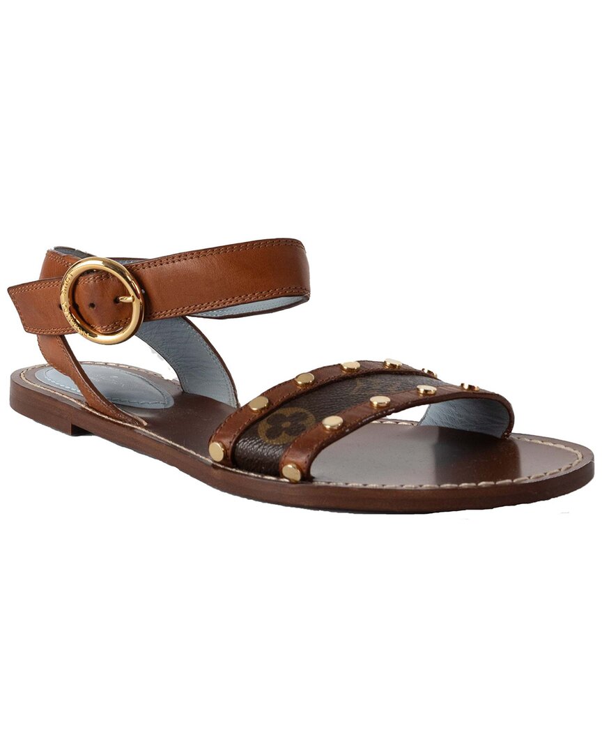 Pre-owned Louis Vuitton Women's Leather Passenger Flat Sandal - '20s (authentic Pre- Loved)