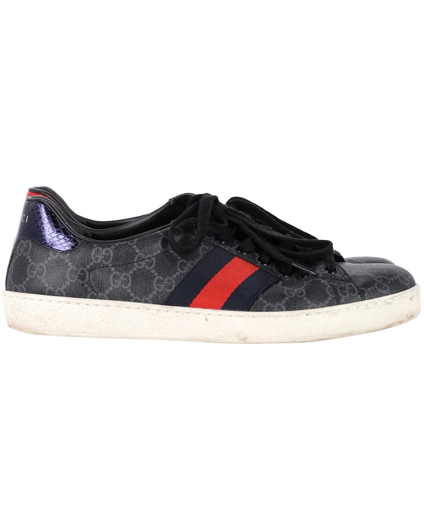 Gucci Men's Leather Ace Supreme Sneaker (authentic Pre-loved) In Multi