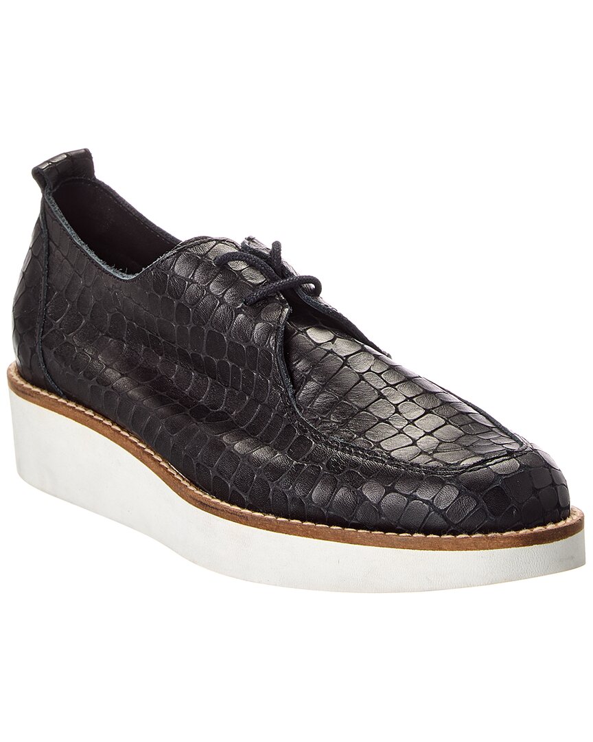 Arche Dalika Croc-embossed Leather Sneaker In Black