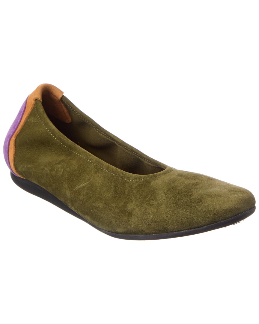 Arche Lambaa Suede Flat In Green