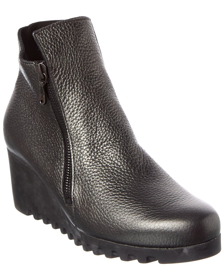 Arche Laelem Leather Wedge Bootie In Black