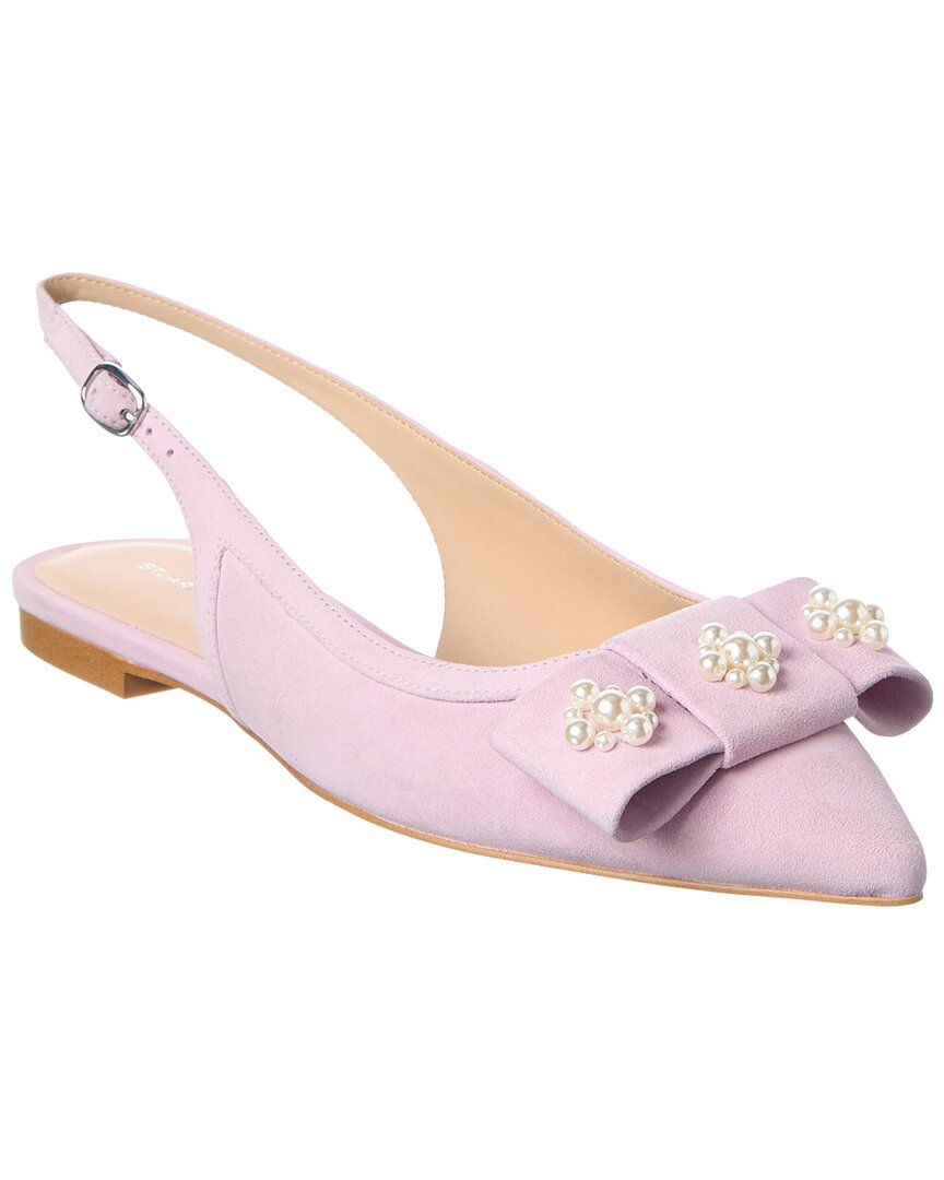 Stuart Weitzman Julietta Suede Slingback In Purple