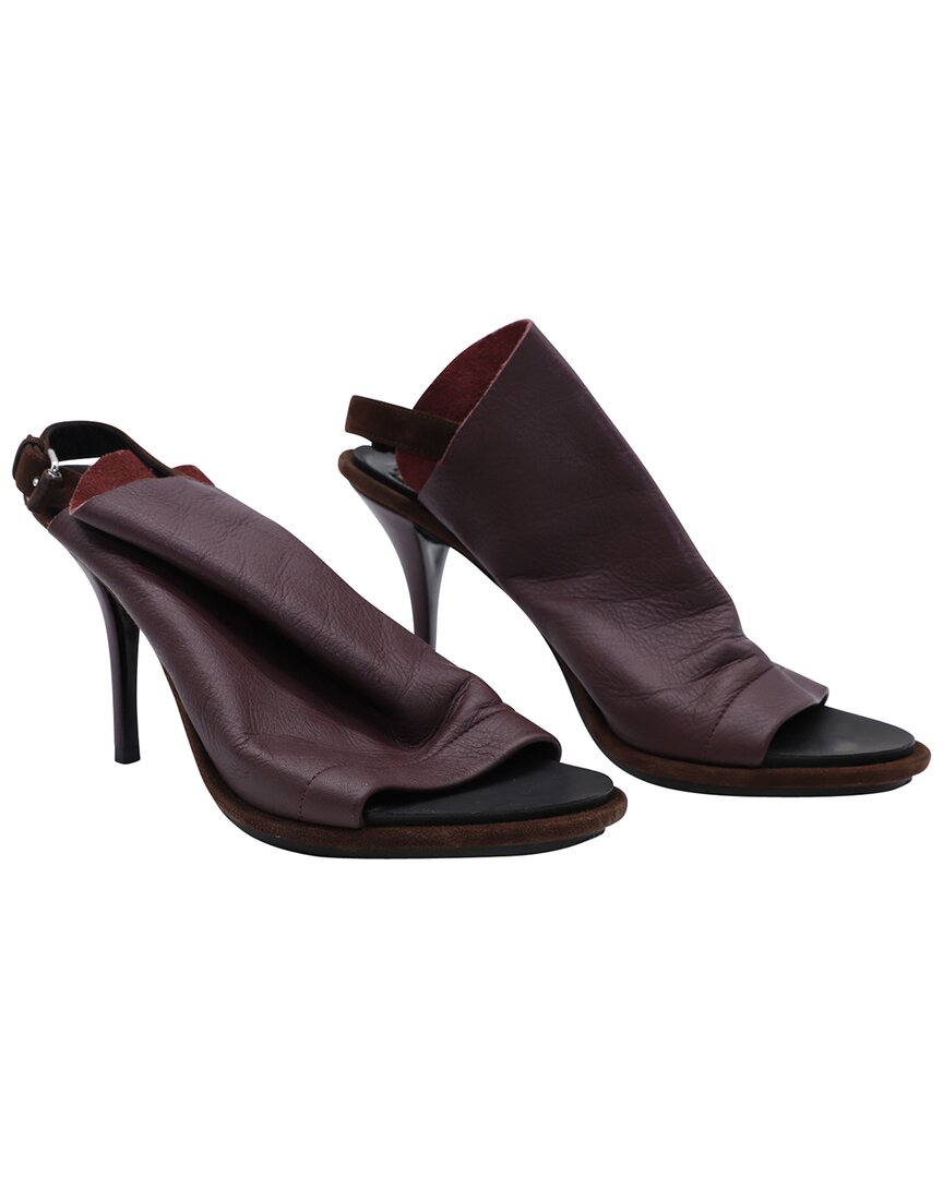 Balenciaga Women's Leather Open Toe Slingback Mule (authentic Pre-loved) In Purple