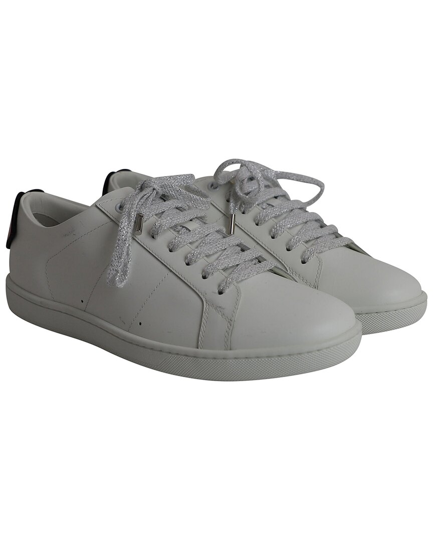 Saint Laurent Women's Leather Lips Classic Court Sneaker (authentic Pre-loved) In Gray