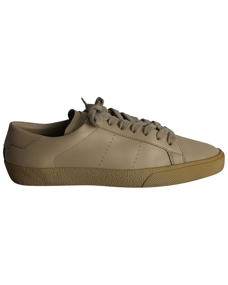 Saint Laurent Women's Calfskin Leather Sl/06 Court Classic Low-top Sneaker  (authentic Pre-loved) In Brown