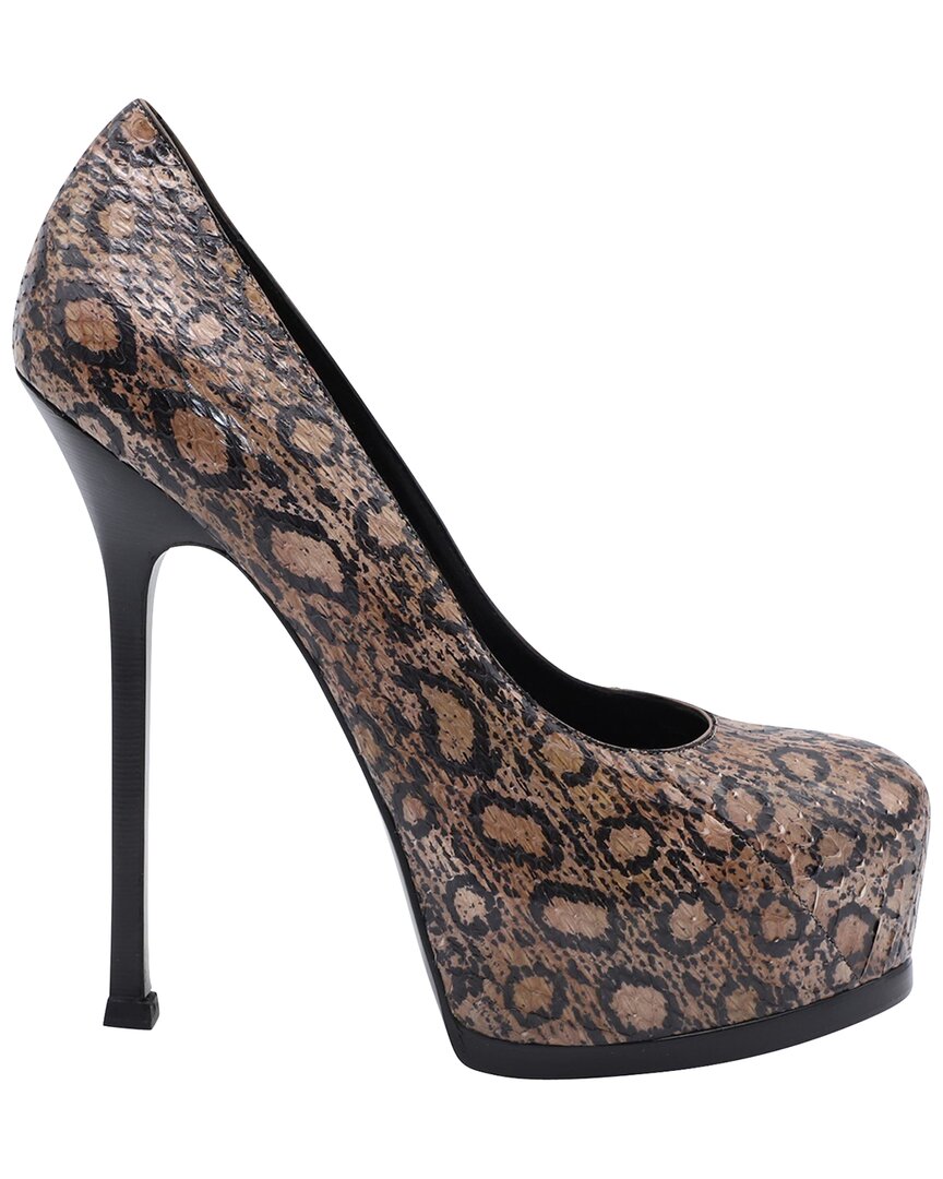 Saint Laurent Women's Python Leather Yves Tribtoo 105 Platform Pump (authentic  Pre-loved) In Animal Print