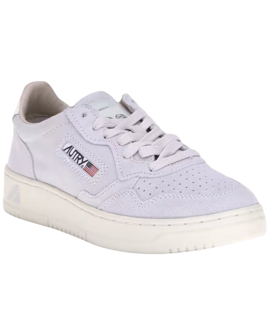 Autry Medalist Suede Sneaker In White