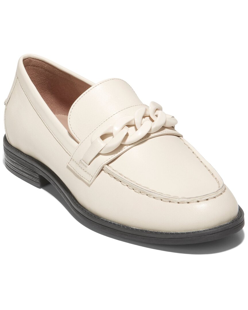 Cole Haan Stassi Chain Leather Loafer In White