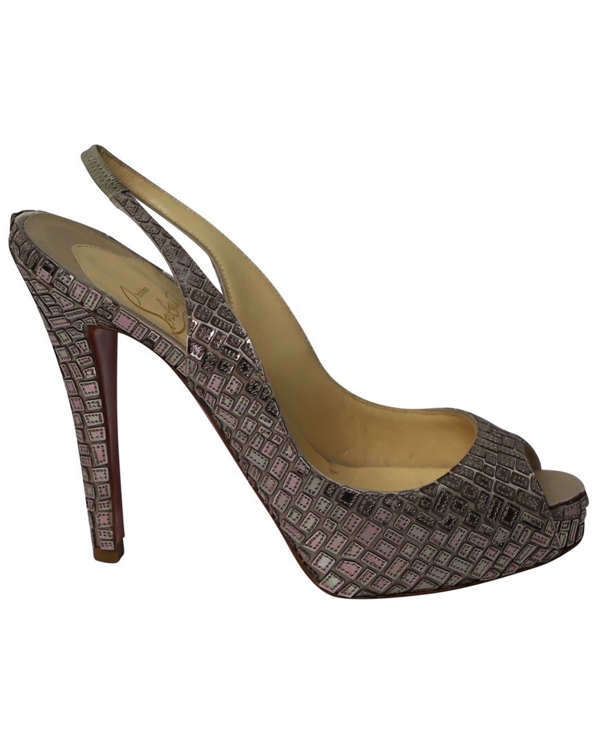 Christian Louboutin Women's Acrylic Prive Mosaique 120 Pump (authentic Pre-  Loved) In Brown