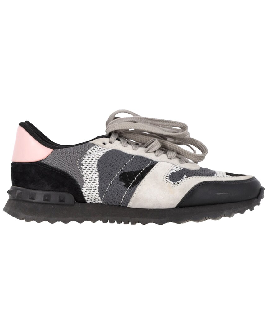 Valentino Garavani Valentino Women's Calfskin Leather Rock Runner Camo Sneaker (authentic Pre-  Loved) In Multi