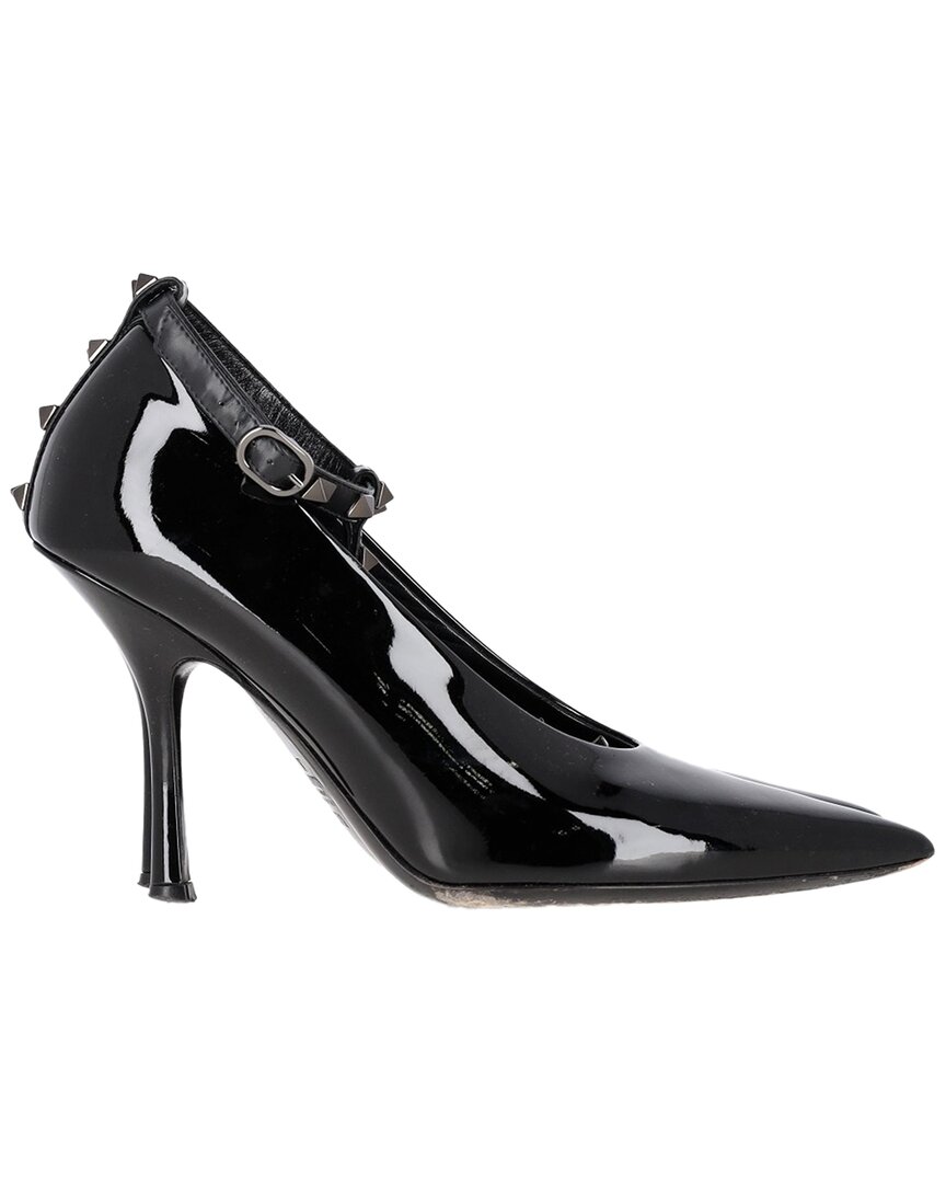 Valentino Garavani Valentino Women's Patent Leather Rockstud T-bar Pump (authentic Pre-loved) In Black