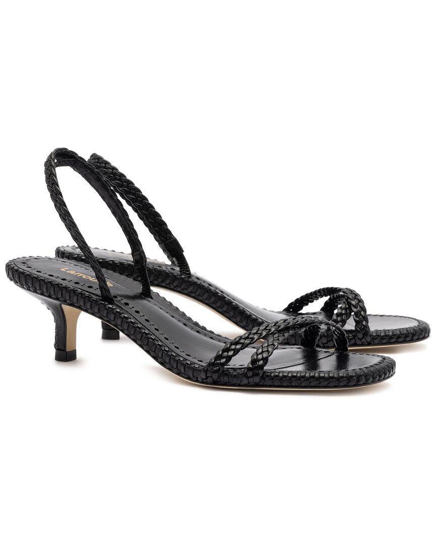 Larroude Larroudé Mini Annie Leather Sandal In Black