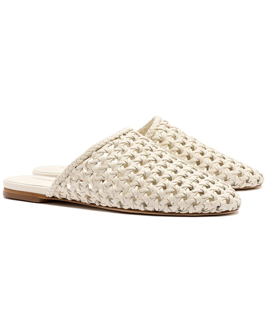 Larroude Larroudé Venice Macrame Leather Mule In White