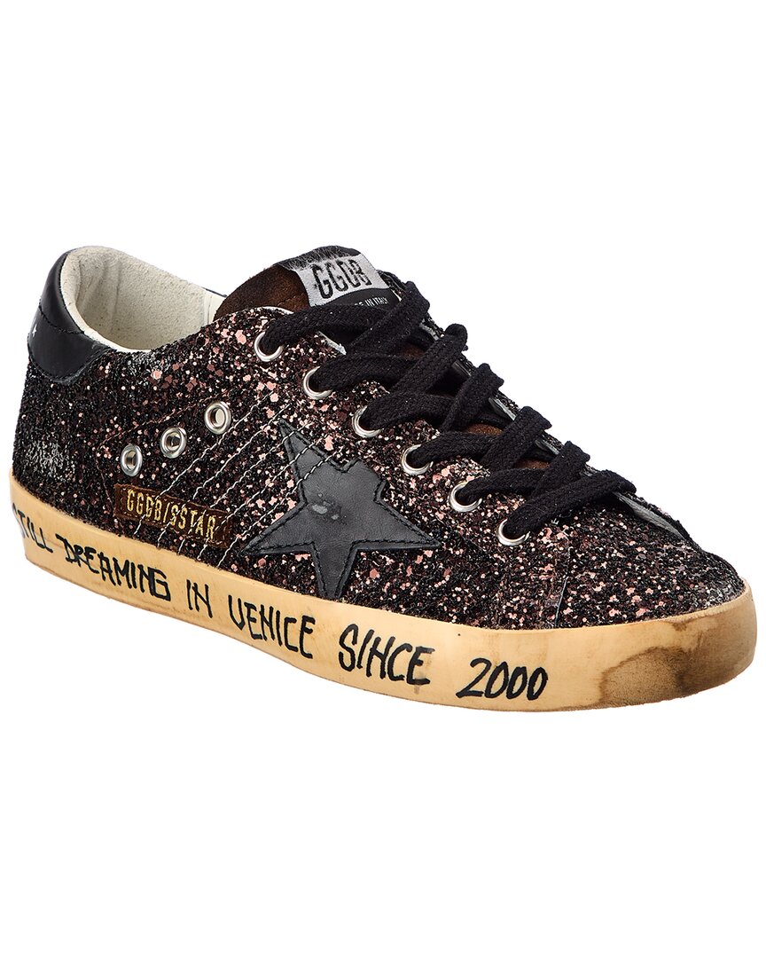 Shop Golden Goose Superstar Glitter & Leather Sneaker In Brown