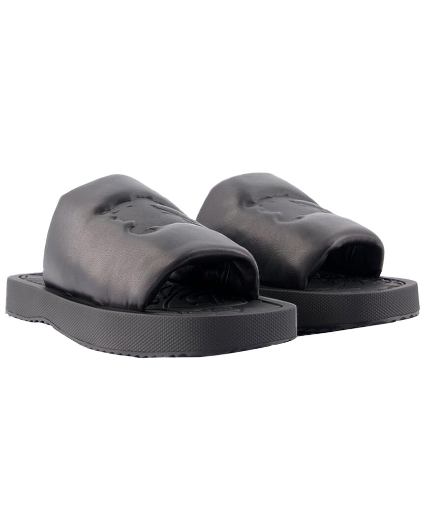 Burberry Ekd-debossed Leather Slab Slide