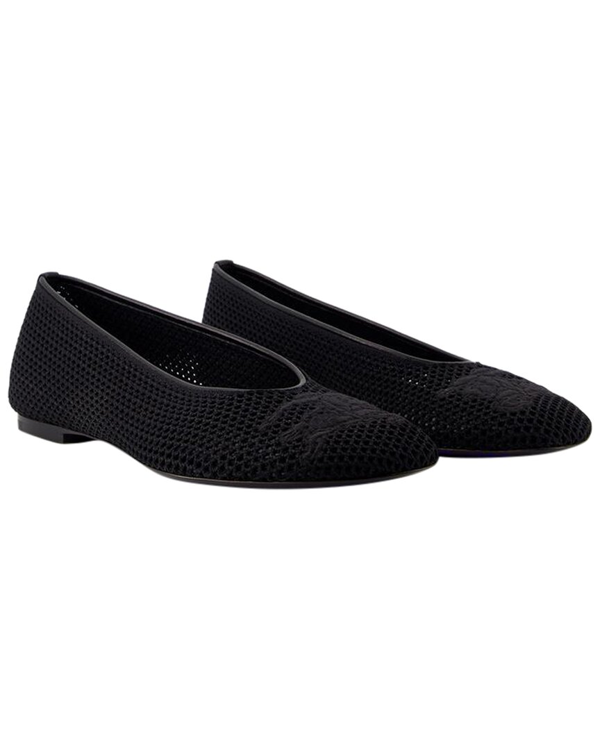 Burberry Women's Leather Ballerina Flat In Black
