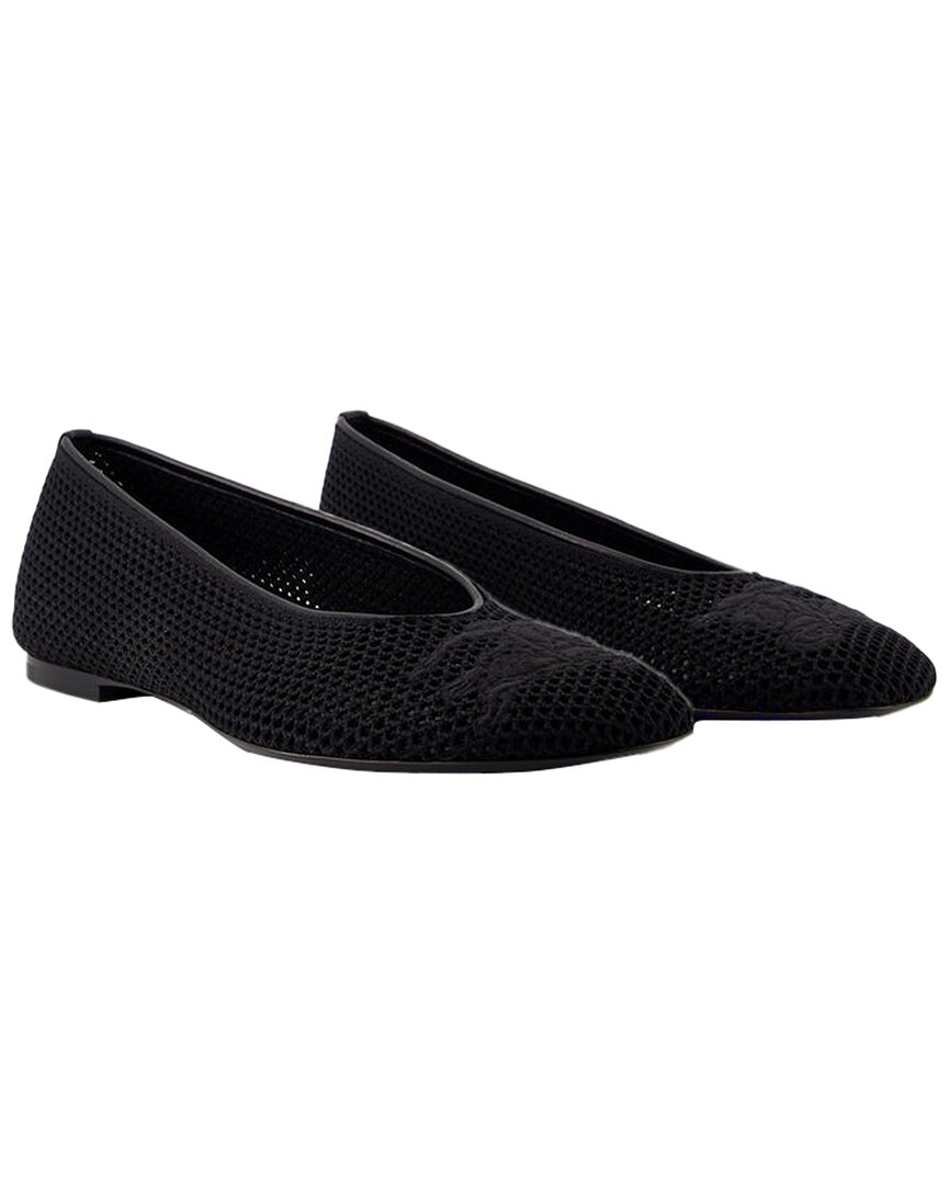 Burberry Women's Leather Ballerina Flat In Black