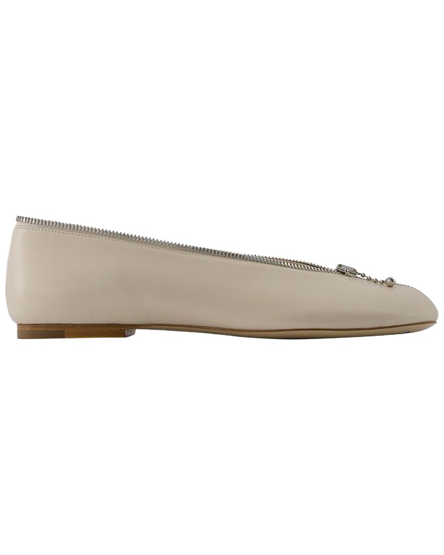 Burberry Sadler Zip Ballerinas In Neutral