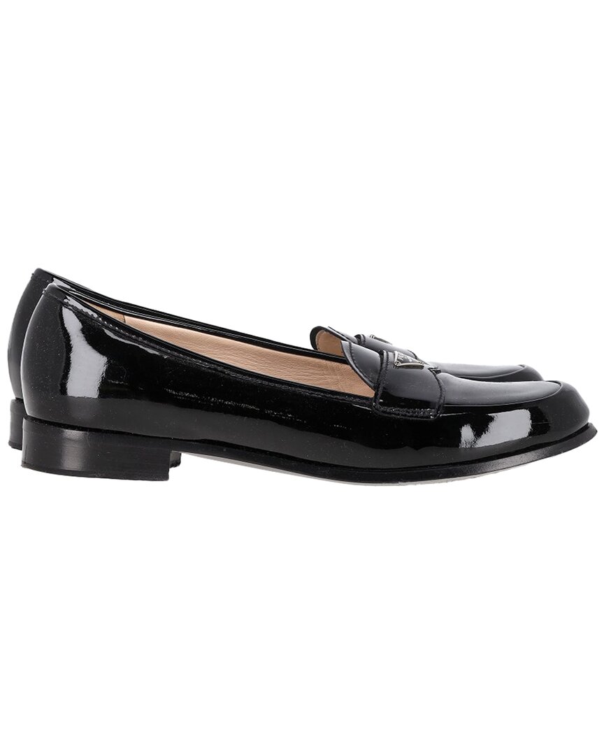 Prada Women's Patent Leather Logo Plaque Loafer In Black