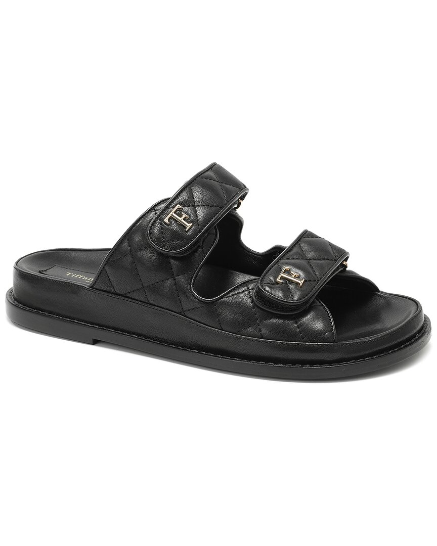 Tiffany & Fred Paris Leather Sandal In Black