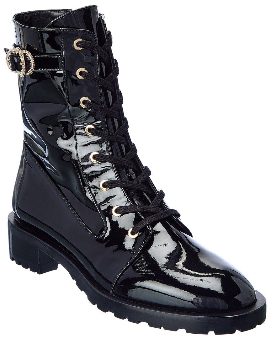 ショップガイド Crystal Buckle Lace-Up Boots - 靴