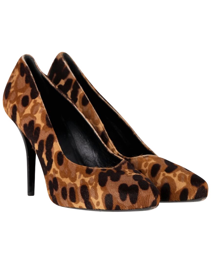 Balenciaga Women's Wool/hair Leopard Print Pump (authentic Pre-loved) In Brown
