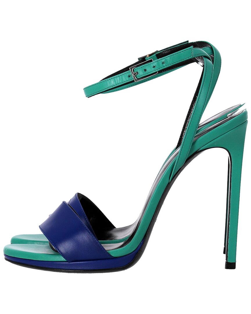 Saint Laurent Women's Leather Jane Ankle Strap Heeled Sandal (authentic Pre-  Loved) In Multi