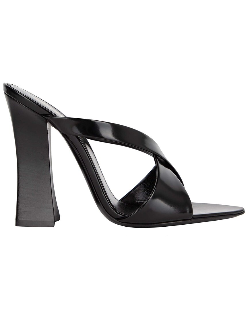 Saint Laurent Women's Leather Eva Mules (authentic Pre-loved) In Black