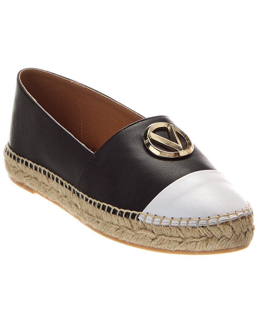 Valentino By Mario Valentino Pineta Leather Espadrille In Black