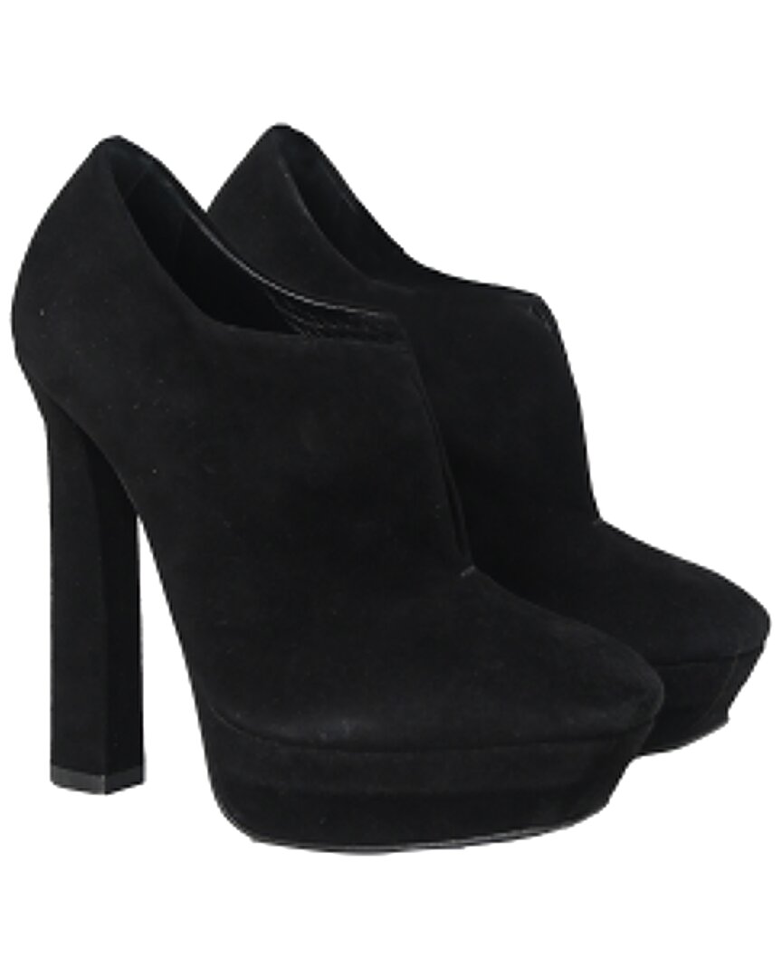 Bottega Veneta Women's Suede Open Platform Bootie (authentic Pre-loved) In Black