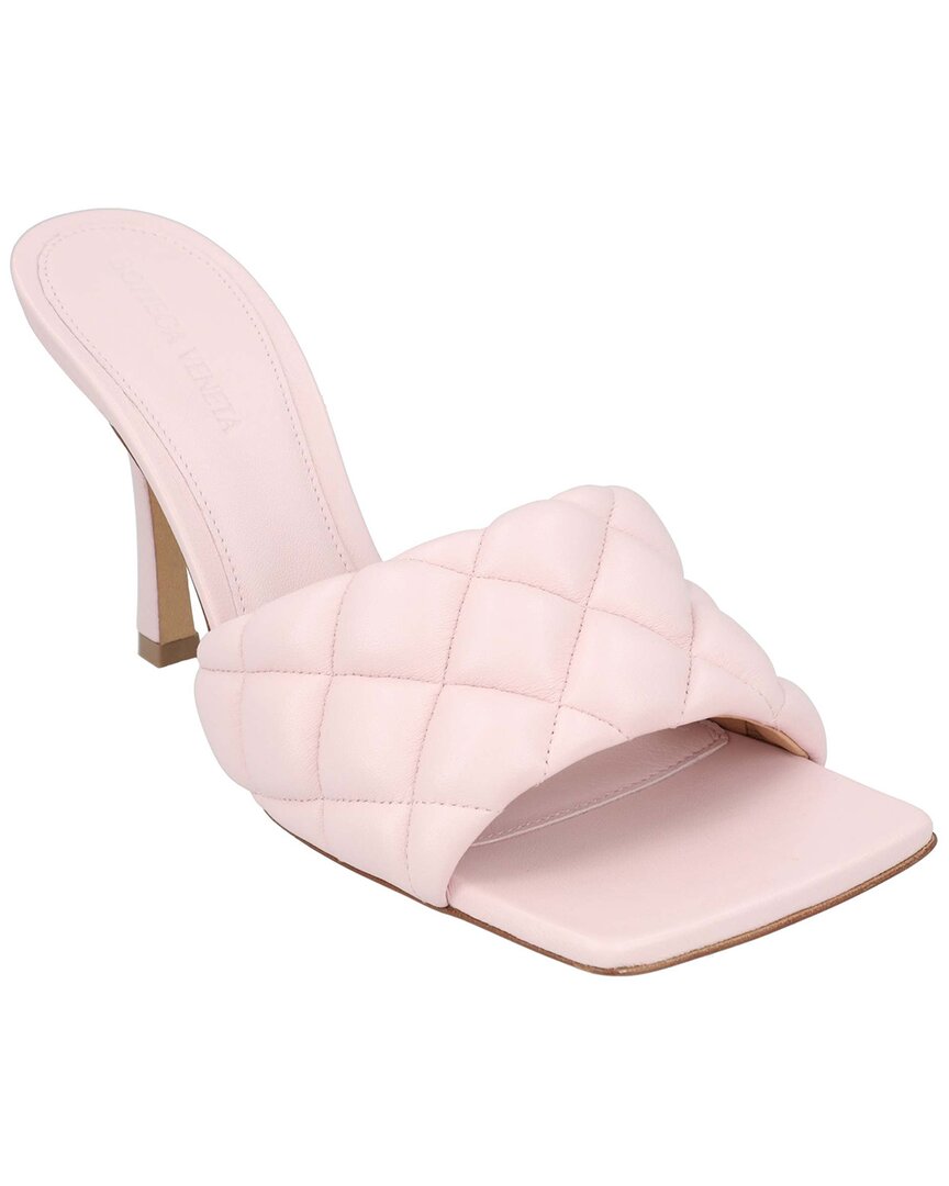 Bottega Veneta Women's Lambskin Leather Padded Mule, Never Worn (authentic Pre-loved) In Pink