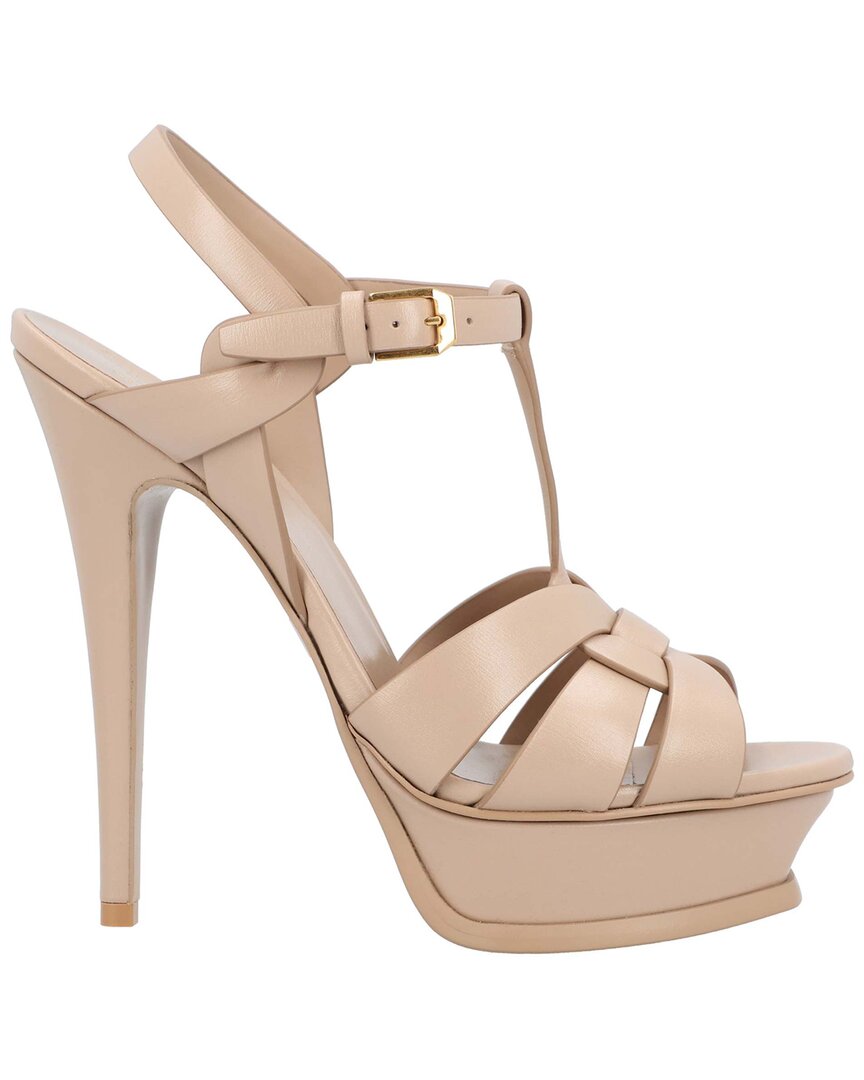 Saint Laurent Women's Calfskin Tribute Platform Sandal, Never Worn (authentic  Pre-loved)