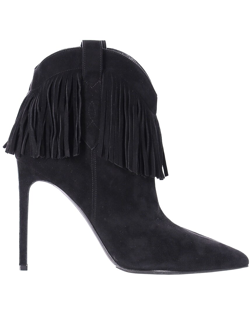 Saint Laurent Women's Suede Fringe Bootie (authentic Pre-loved)