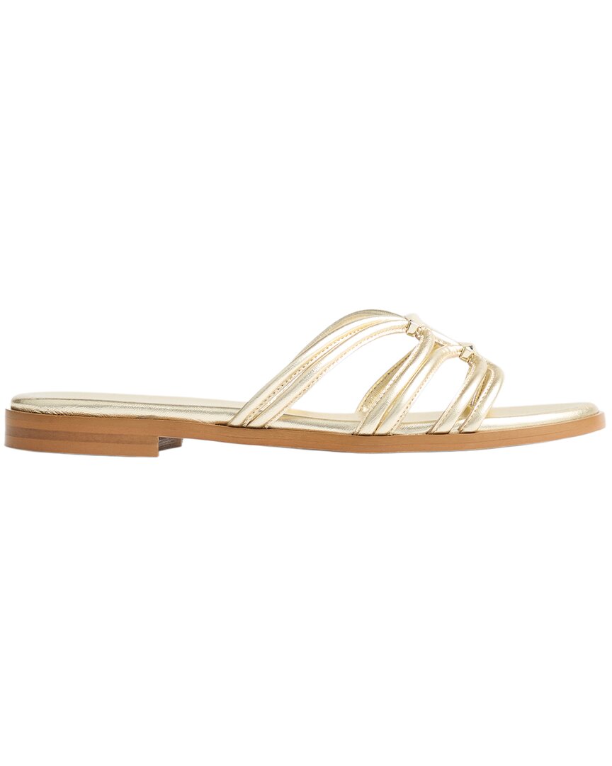 Lk Bennett Tianey Leather Sandal In Gold