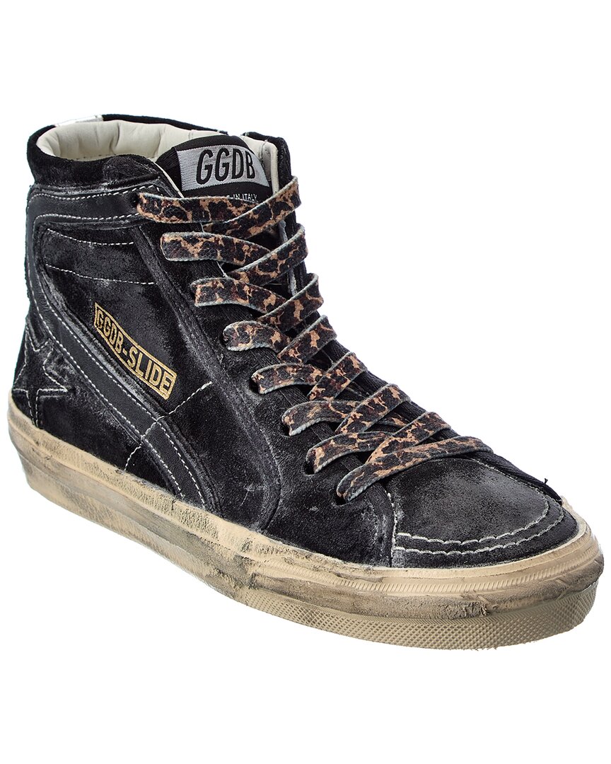 Golden Goose Slide Suede High-top Sneakers In Black