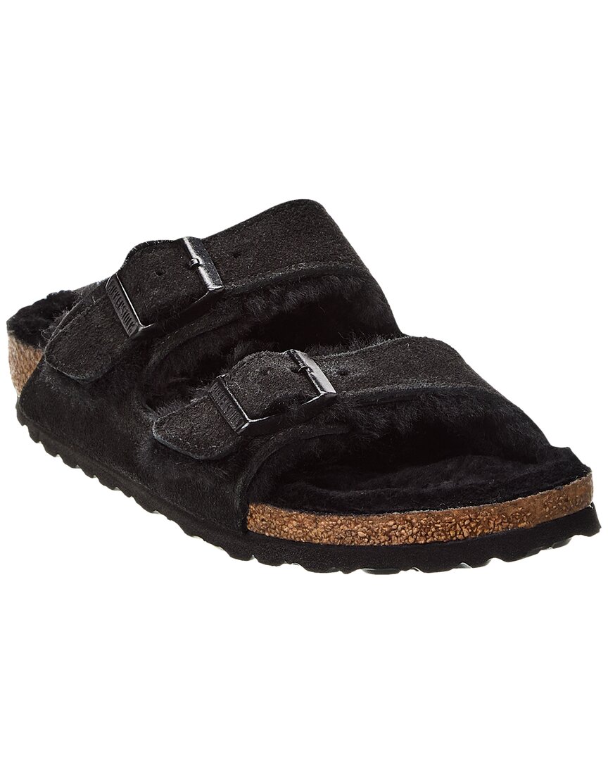 Birkenstock 'arizona' Black Sandals With Logo Lettering On The Buckle