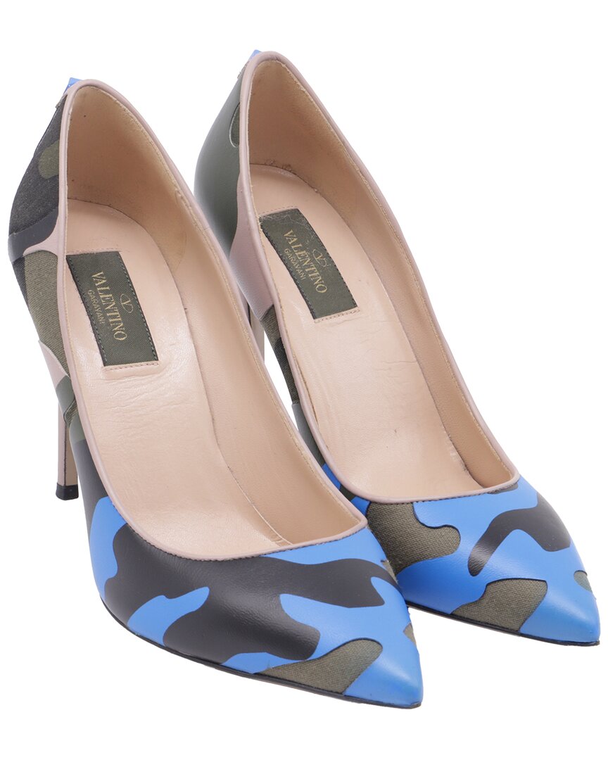 Valentino Garavani Valentino Women's Canvas Camouflage Pointed Pump (authentic Pre-loved)