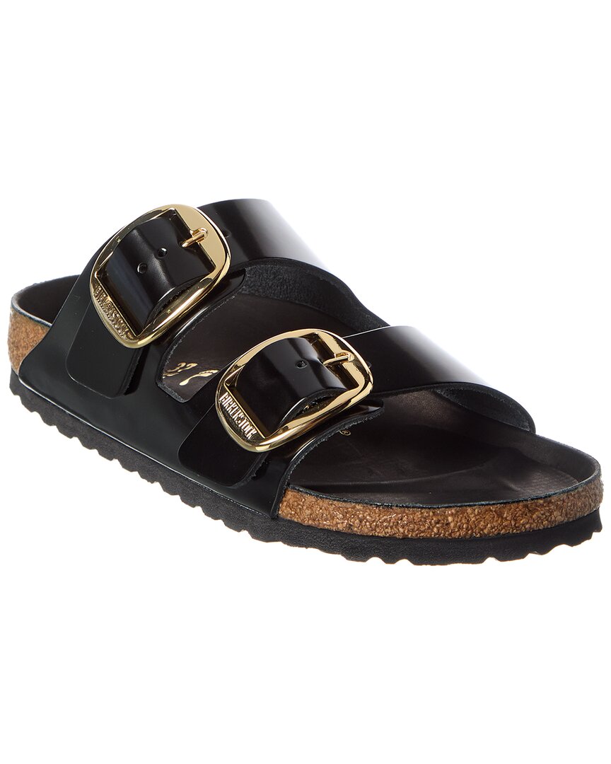 Birkenstock Arizona Big Buckle Narrow Leather Sandal In Black
