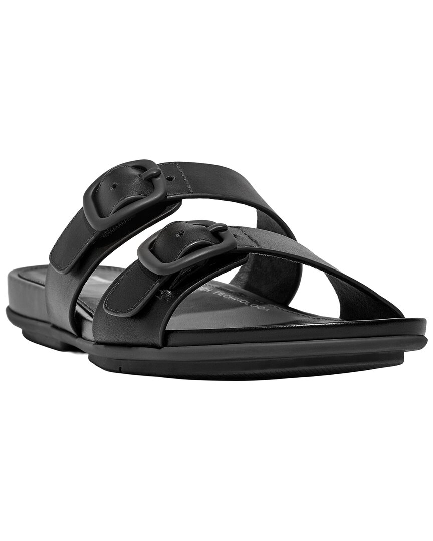 Fitflop Leather Slide In Black
