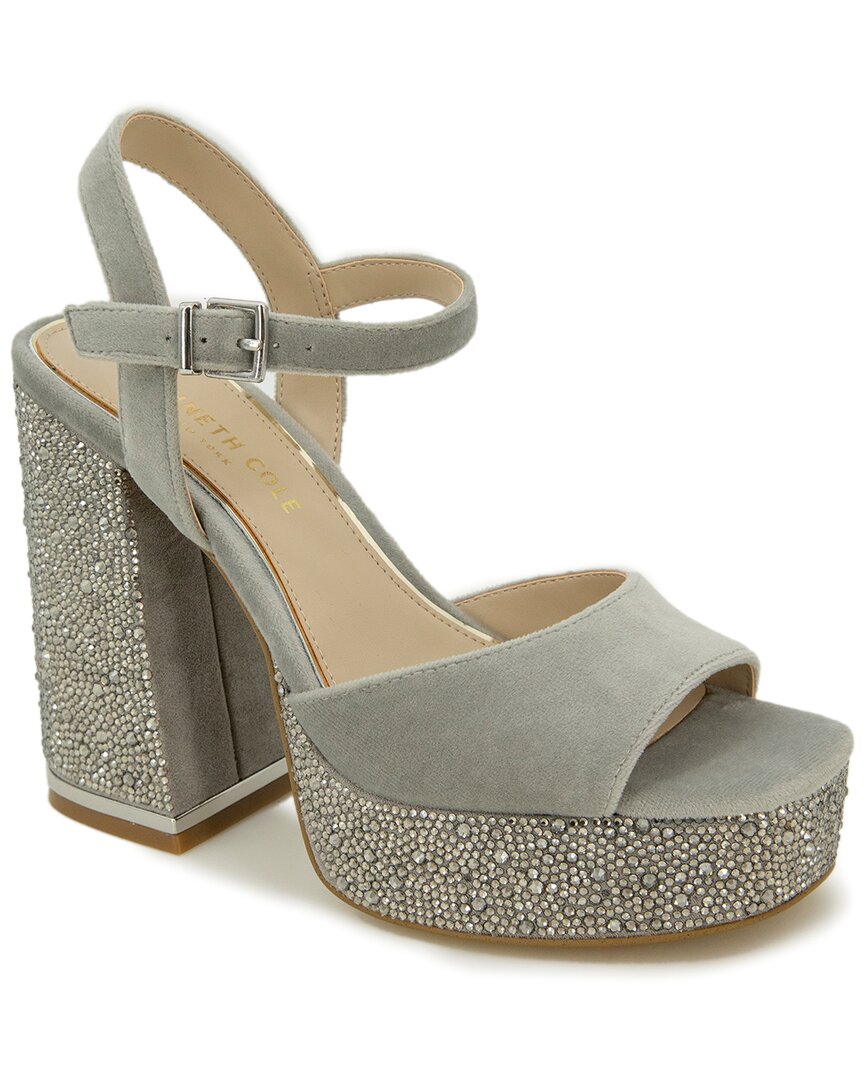 Kenneth Cole Women's Dolly Crystal Ankle Strap Platform Sandals In Silver