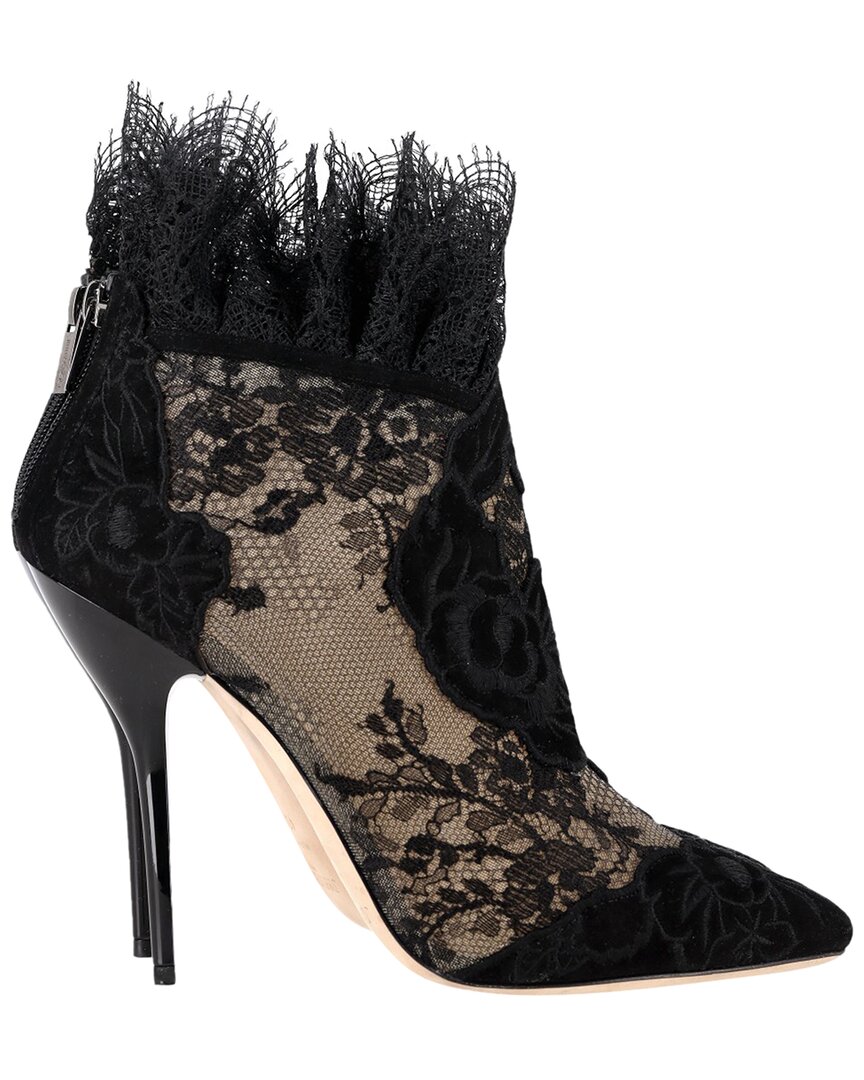 Jimmy Choo Women's Suede Lace & Floral Embroidered Kamaris Bootie (authentic Pre-loved) In Multi