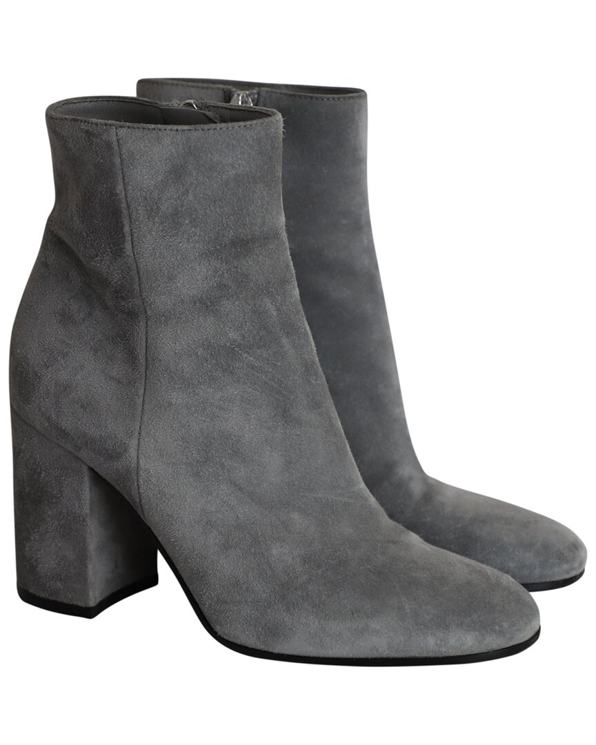 Gianvito Rossi Women's Suede Margaux Block-heel Ankle Boot (authentic Pre- Loved) In Gray