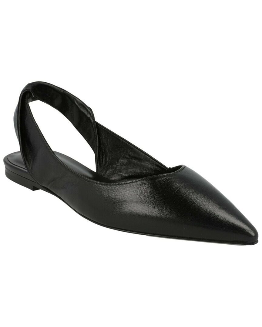 By Far Yasha Leather Flat In Black