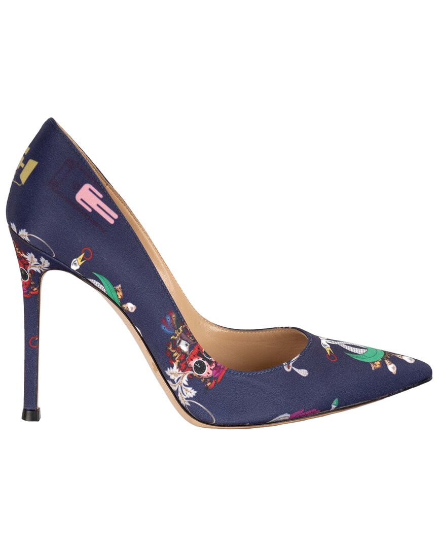 Gianvito Rossi Women's Leather Silk Printed Pump (authentic Pre-loved)