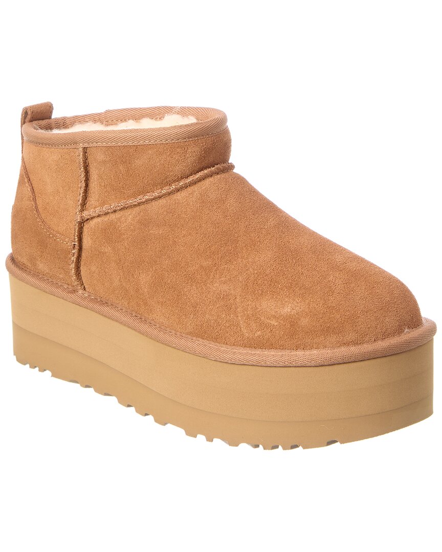 Ugg Classic Ultra Mini Suede Platform Boot In Brown