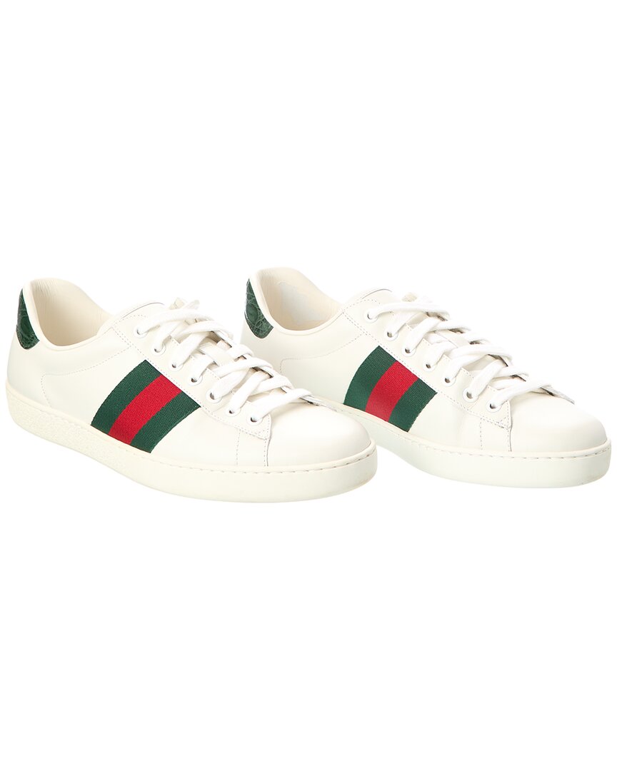 Pre-owned Gucci Ace Leather Sneaker (authentic Pre-loved)