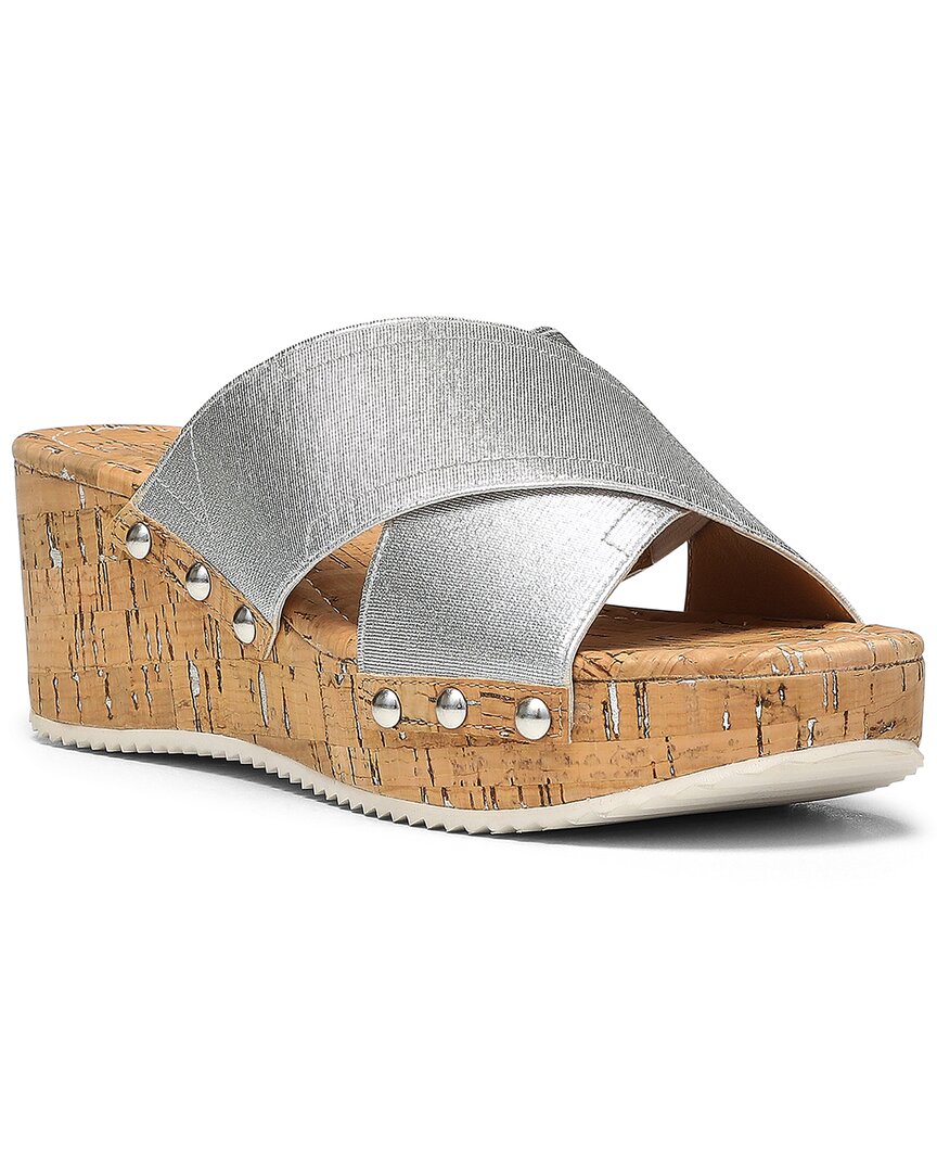 Donald Pliner Summer Platform Wedge Sandal In Silver