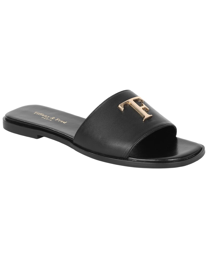 Tiffany & Fred Paris Leather Sandal In Black